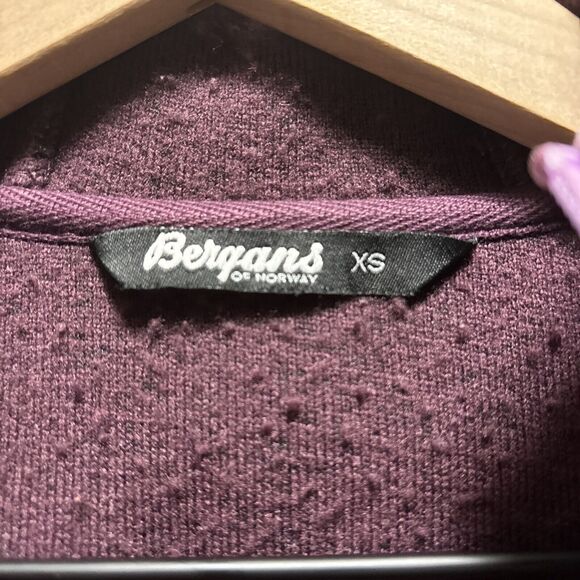 BERGANS OF NORWAY Hadsel Lady Jacket Coat Women's XS Fleece Hooded Purple Zip Up - Picture 11 of 16